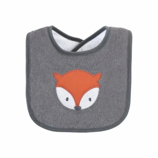 Hudson Baby Infant Boy Cotton Terry Drooler Bibs with Fiber Filling, Boy Gray Woodland, One Size image {6}