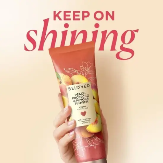 Beloved Peach Prosecco & Mimosa Flower Sugar Scrub - 8oz image {4}