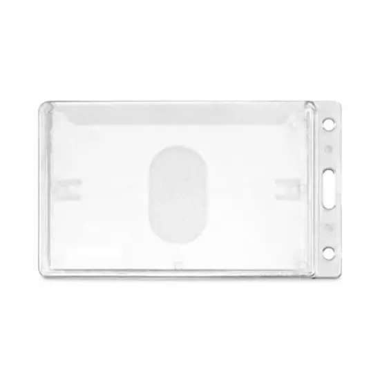 Advantus Frosted Two-Card Rigid Badge Holders, Vertical, Frosted 2.5" x 4.13" Holder, 2.13" x 3.38" Insert, 25/Box image {5}
