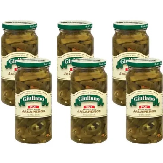 Giuliano Hot Nacho Sliced Jalapenos- 6 pack, 16 oz image {3}