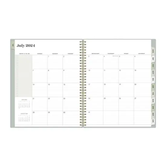 The Everygirl X Day Designer 2024-25 Weekly/Monthly Planner 11"x8.5" Wirebound Soft Sage: Adult Agenda, Tabs, July-June image {5}