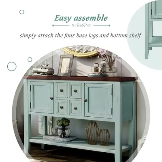 Modernluxe Cambridge Series Buffet Sideboard Console Table with Bottom Shelf image {7}