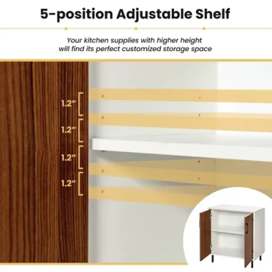 Costway 2-Door Sideboard Buffet Storage Cabinet Kitchen Cupboard with Adjustable Shelf image {6}