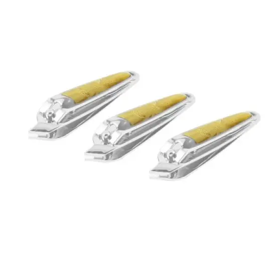 Unique Bargains Nail Beauty Tool Metal Slanted Tip Nail Cutter Silver Tone 3 Pcs image {5}