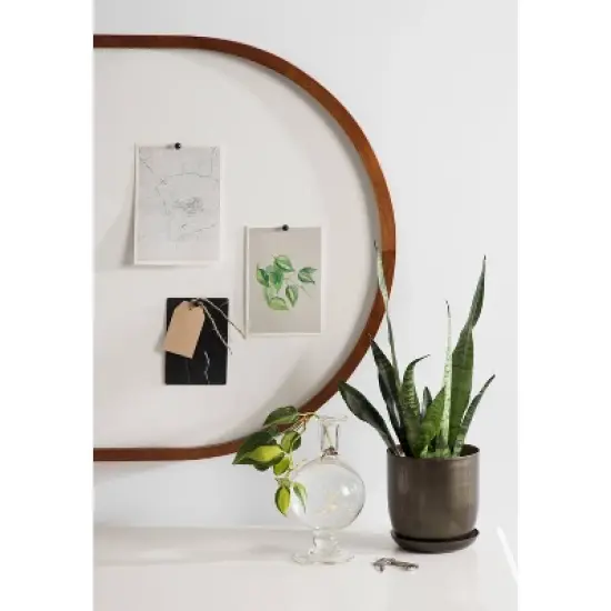 24" x 36" Hutton Framed Capsule Pinboard Walnut Brown - Kate & Laurel All Things Decor image {5}