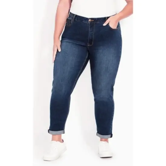 Women's Plus Size Stretch Girlfriend Jean Mid Wash - average | AVENUE image {11}