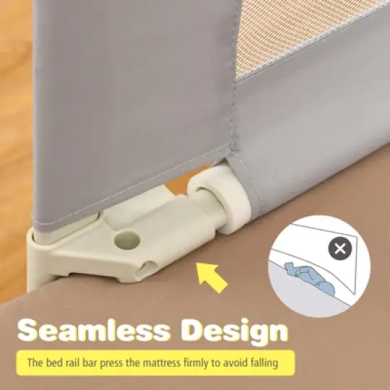 Infans 69.5" Bed Rails for Toddlers Vertical Lifting Baby Bed Rail Guard with Lock Grey image {5}