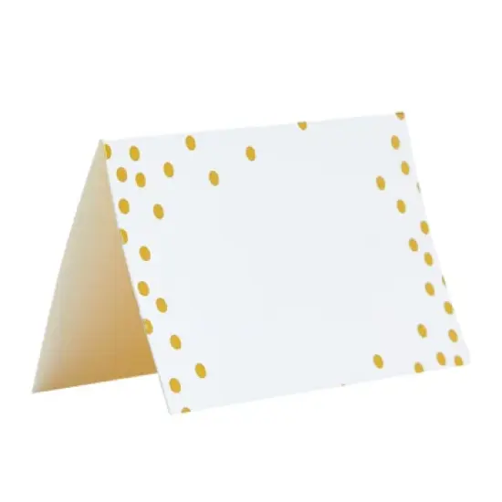 Best Paper Greetings 100 Pack Place Cards for Table Setting, Blank Name Cards for Wedding, Gold Foil Polka Dot Place Cards (2 x 3.5 In Folded) image {7}