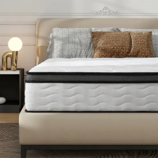 ELJGET Full/Queen Mattress, 12" Hybrid Mattress in a Box, Gel Memory Foam Mattress, Medium-Firm & Fits Any Bed Frame image {1}