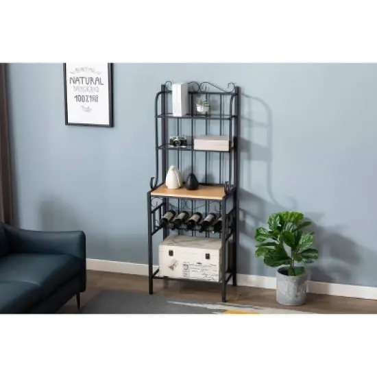 Praha Bakers Rack Black - Boraam image {7}