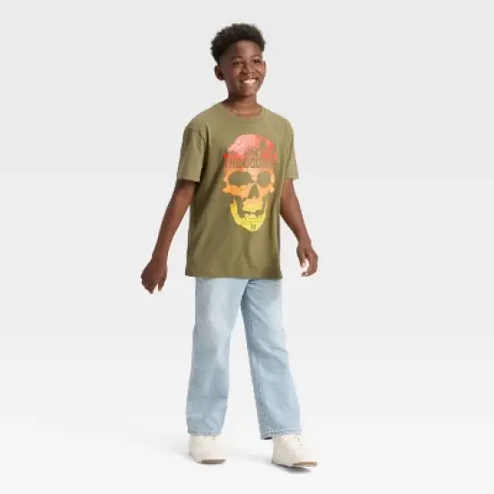 Boys' The Goonies Oversized Short Sleeve Graphic T-Shirt - Olive Green image {3}