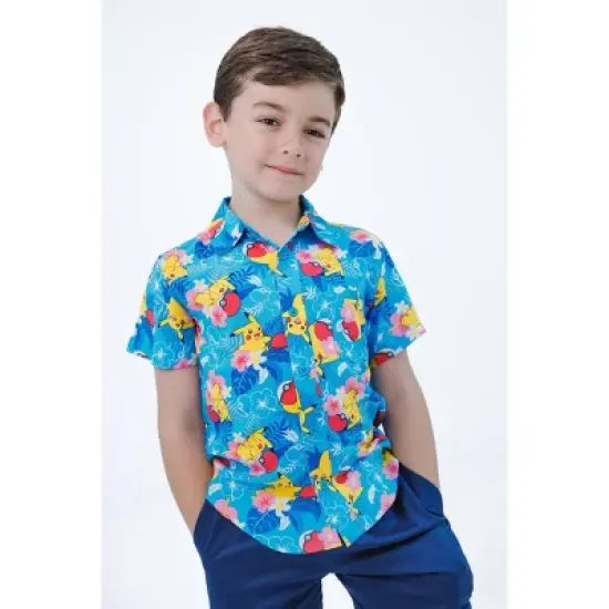 Pokemon Matching Family Hawaiian Button Down Dress Shirt Toddler image {3}