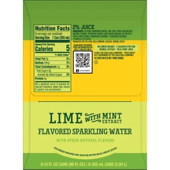 Topo Chico Sabores Lime Mint Sparkling Water - 8pk/12 fl oz Cans image {1}