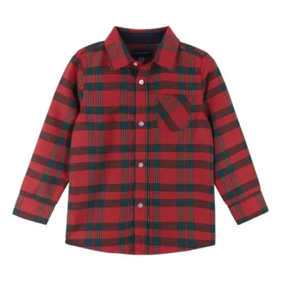 Andy & Evan Kids Boys Holiday Plaid Flannel And Bowtie Set Red, Size 7 image {2}