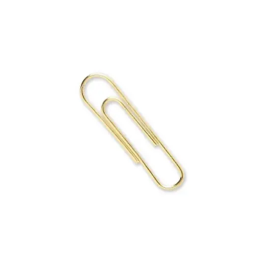 Acco Paper Clips Metal Wire Jumbo 1 3/4" Gold Tone 50/Box 72532 image {2}