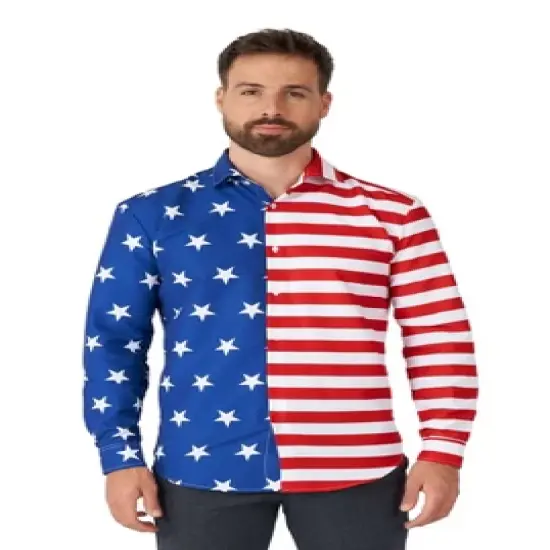 Suitmeister Men's Party Shirt - USA Flag - Multicolor image {3}