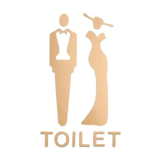 Unique Bargains Acrylic Self-Adhesive Decor Home Door Bathroom Sign 1 Pair image {5}