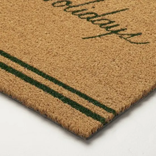 Home for the Holidays Coir Christmas Doormat Tan/Evergreen - Hearth & Hand&trade; with Magnolia image {2}