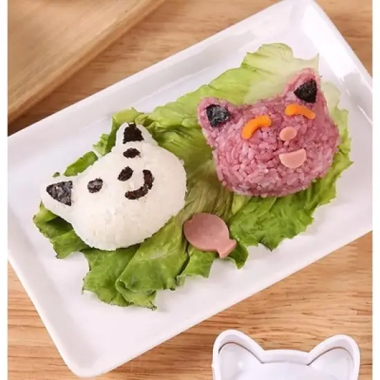 Kitcheniva DIY Bento Cat Rice Ball Mold Nori Cutter image {2}