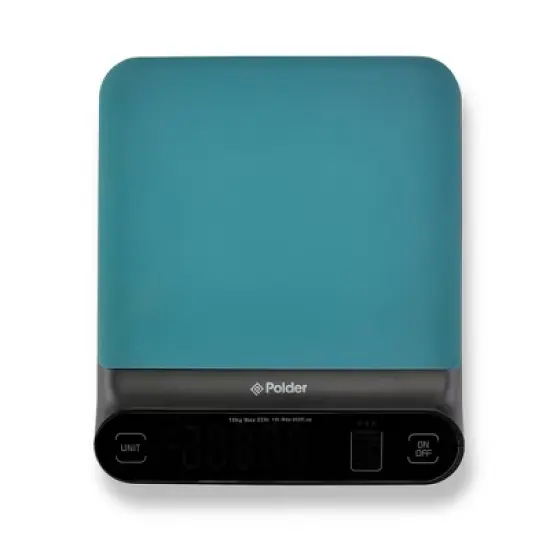 Polder 22lb Dry Kitchen Digital Scale and Silicone Cover Aqua image {10}