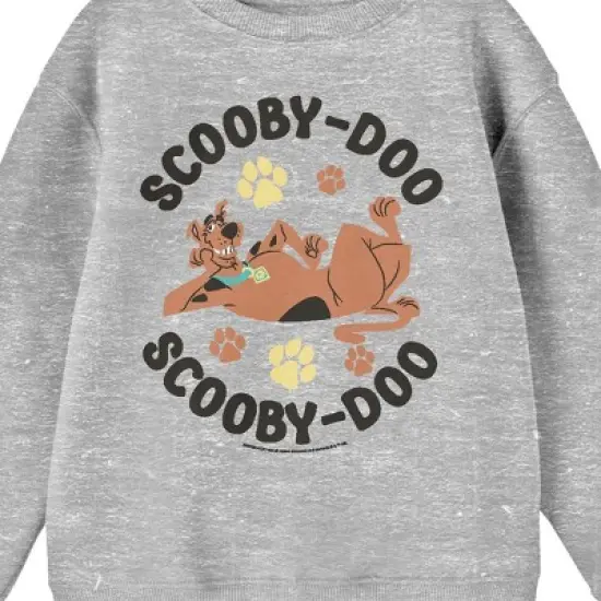 Scooby Doo Chilling Crew Neck Long Sleeve Athletic Heather Youth Sweatshirt image {1}
