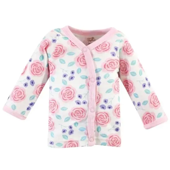 Touched by Nature Baby Girl Organic Cotton Preemie Layette 4pc Set, Pink Rose, Preemie image {1}