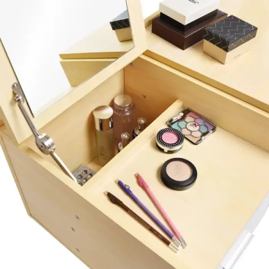 Costway Vanity Table Flip Top Square Makeup Table Writing Table image {8}
