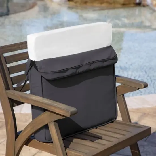 Arden Selections 20" x 20" ProFoam Outdoor Dining Seat Cushion Slate image {4}
