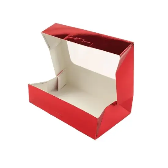 O'Creme Red Treat Box with Window, 8.5" x 5.5" x 2", Pack of 5 image {2}
