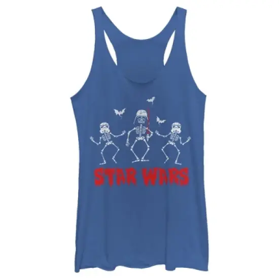 Women's Star Wars Halloween Vader Skeletons Racerback Tank Top image {5}