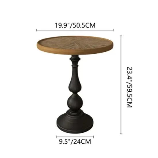 KWPZQEB Round Side Table, Small Drink Table with metal Leg, Boho Circle End Table Coffee Table for Small Spaces, Living Room, Corners, Natural image {5}