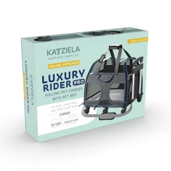 Katziela Airline Compliant Wheeled Pet Carrier With Removable Wheels and Telescopic Handle image {8}