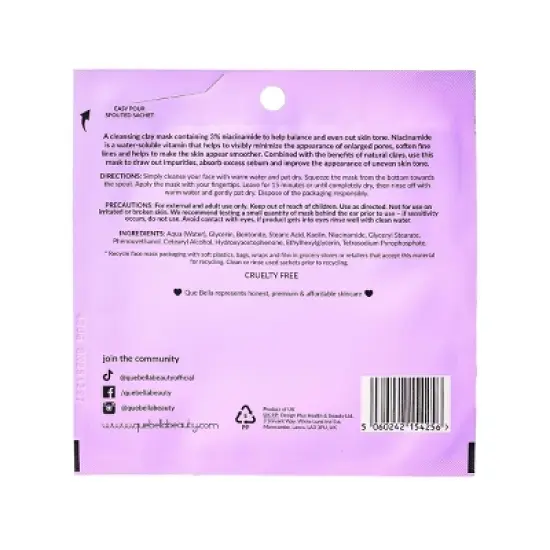 Que Bella 3% Niacinamide Clay Mask - 0.4oz image {2}
