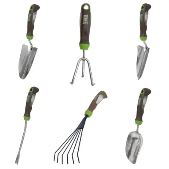 6-Piece Garden Tool Set - Hand Trowel, Hand Weeder, Hand Rake, Hand Transplanter, Hand Scoop and Hand Cultivator - Ames image {5}