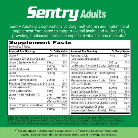 21st Century Sentry Multivitamin/Mineral Supplement, 130 Tablets image {1}