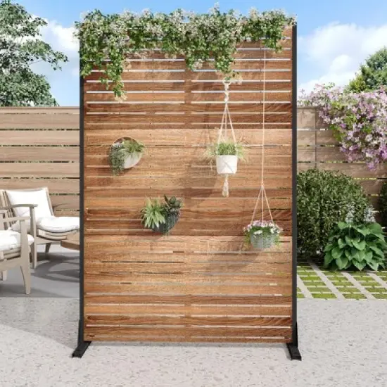 PexFix 72 in. x 47 in. Outdoor Privacy Rectangle Screen Galvanized Steel Panel Divider in Beige image {2}