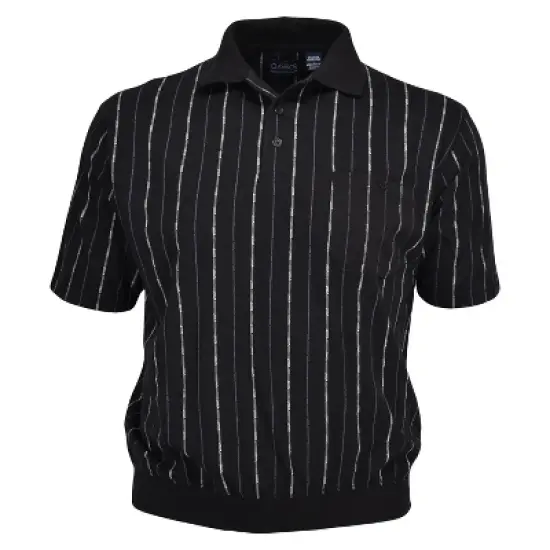 Falcon Bay Men's Short Sleeve Banded Bottom Sport Shirt | Black image {3}