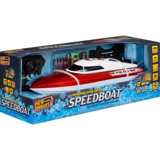 New Bright RC 20" Dual Propeller Speed Boat: 2.4 GHz Remote Control Toy, Outdoor Use, Rechargeable with USB image {9}