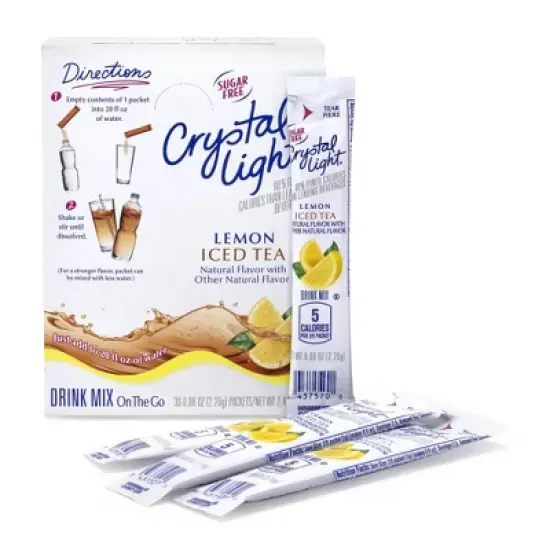 Crystal Light On-The-Go Sugar-Free Iced Tea Drink Mix - 30pk image {1}
