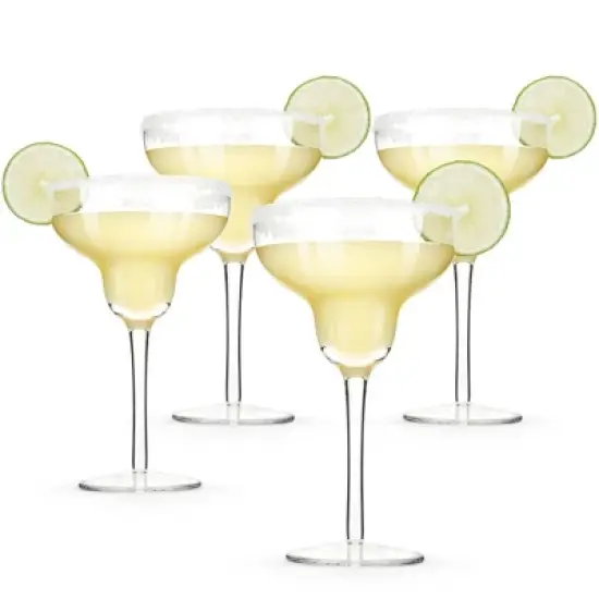 True Margarita Glass, Crystal Stemmed Cocktail Glasses, Dishwasher Safe, Mixed Drink Glasses, Daquiri Glass Holds 10 oz., Set of 4, Clear image {6}