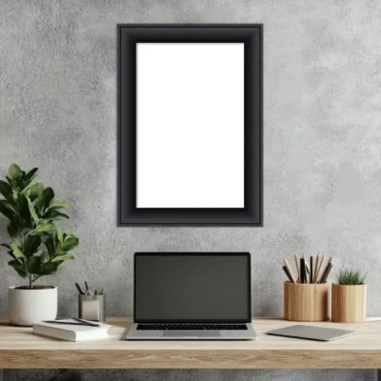 Amanti Art Nero Black Framed Dry Erase Magnetic Board image {6}