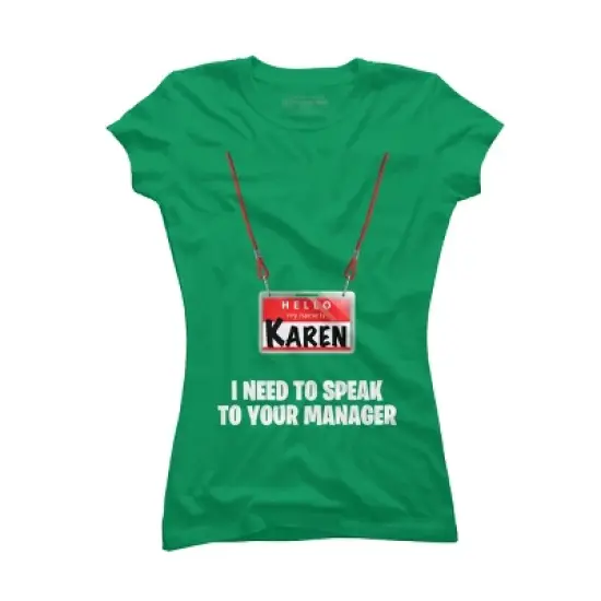 Junior's Design By Humans Karen Halloween Costume I Need To Speak To Your Manager By MonVit T-Shirt image {9}