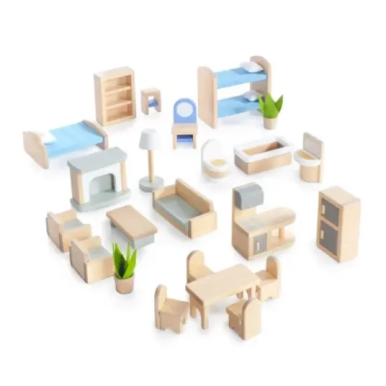 Guidecraft Modern Home Dollhouse Furniture - 24 pc. Set: Dollhouse Accessories Pretend Play Furniture, Toys for Boys Girls & Toddlers 3Y+ image {6}
