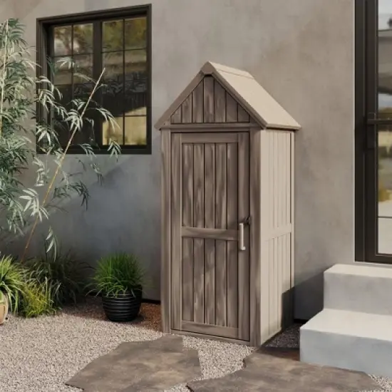 Decksplore 1.67 ft. W x 2.16 ft. D Outdoor Storage Resin Shed Lockable Resin Garden Shed for Backyard(21.12 cu ft） image {3}