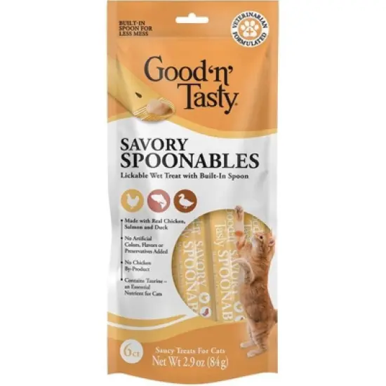 Good 'n' Tasty Spoonable Chicken, Duck and Salmon Flavor Lickable Cat Treats - 2.9oz/6ct image {13}