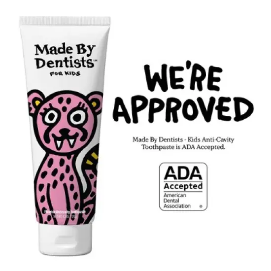 Made By Dentists Kids Cheetah Fluoride Anticavity Toothpaste -Strawberry - 4.2 oz image {4}