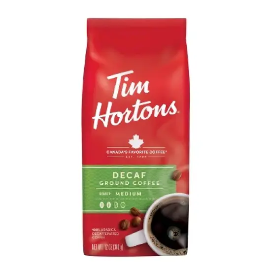 Tim Hortons Medium Roast Ground Coffee - Decaf - 12oz image {6}