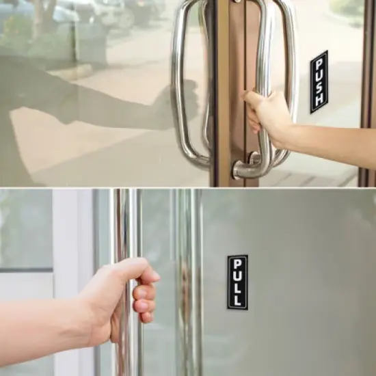 Unique Bargains PVC Self-Adhesive Waterproof Convenience Stores Push Pull Door Sign image {4}