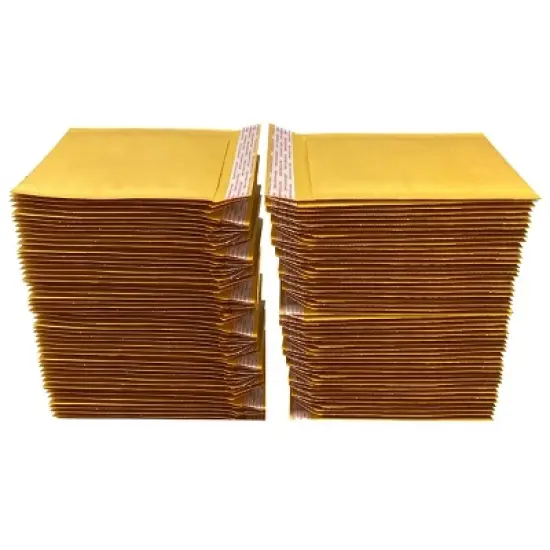UOFFICE Pack of 100 Kraft Bubble Mailers 6.5"x10" #0 Self-Seal Padded Envelopes image {3}
