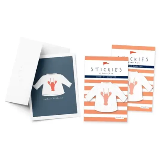 Lobstah Sweater 3" x 3" 50-Sheet Sticky Notes (2-Pack) & Lobstah Sweater Greeting Card Combo by Ramus & Co image {3}